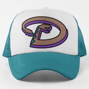 Arizona Diamondbacks 1999 Big D Snake Foam Trucker Mesh Snapback Hat 2-TONE TEAL